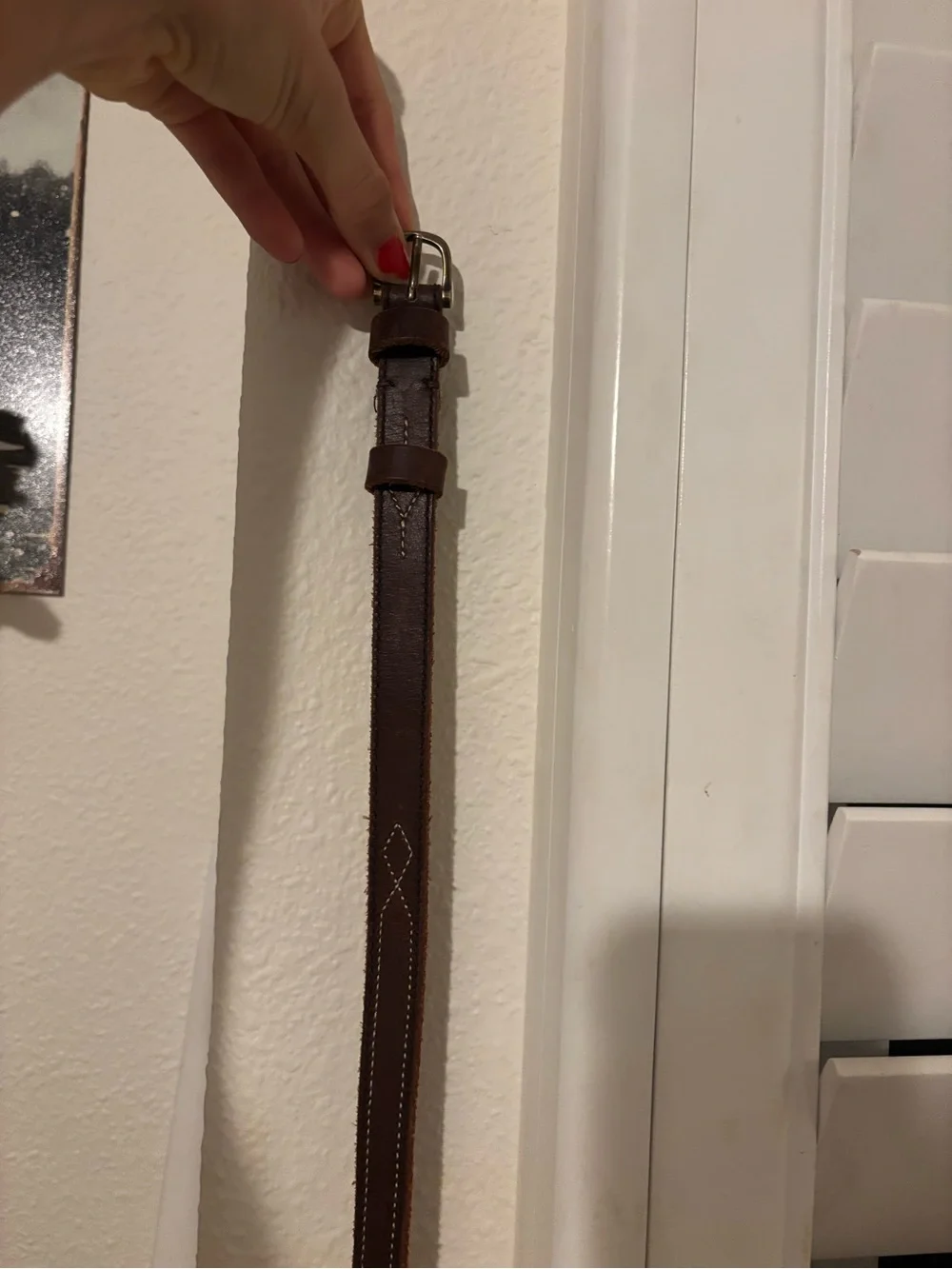 Women's Brown Leather Belt with Silver Buckle